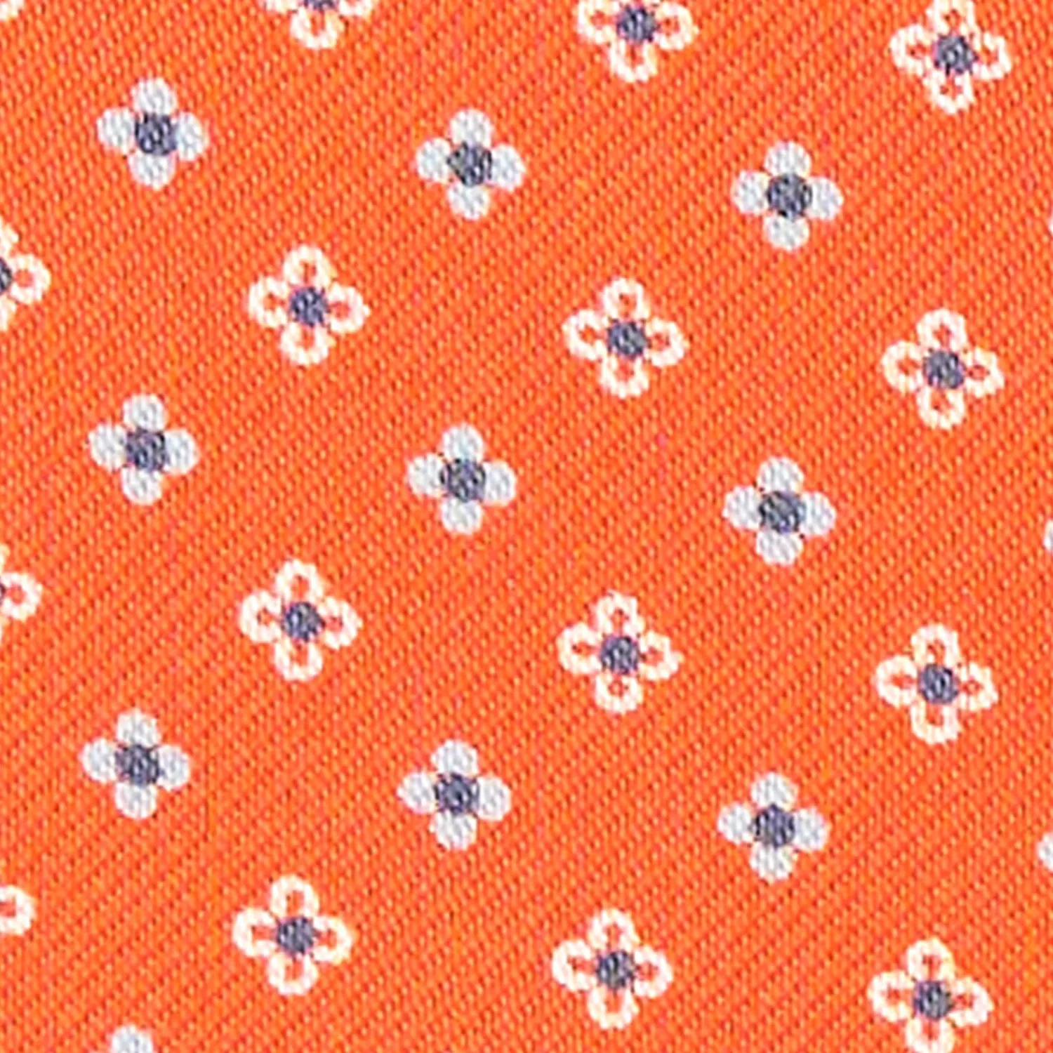 Orange Silk Ascot Tie - Small Flower Designs>E.Marinella Clearance