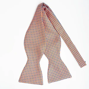 Orange Silk Bowtie To Self-Tie - Small Flower Pattern>E.Marinella Best Sale