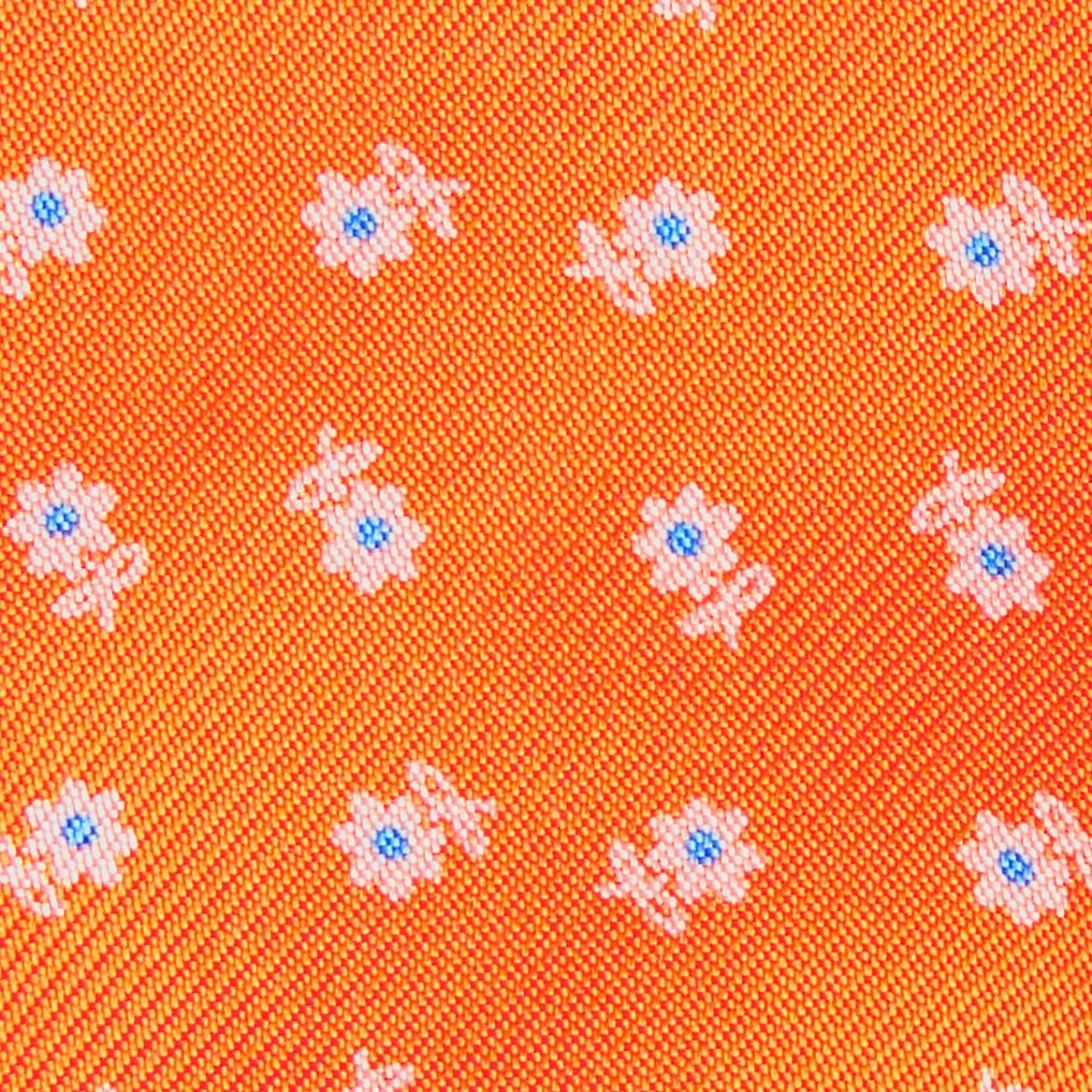 Orange Silk Bowtie To Self-Tie Small Flower Pattern>E.Marinella Sale