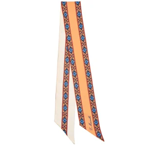 Orange Silk Twilly Floral Pattern>E.Marinella Cheap