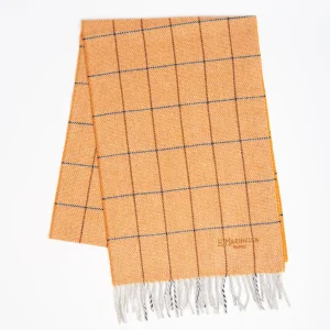 Orange Wool Plaid Fringed Scarf>E.Marinella Sale