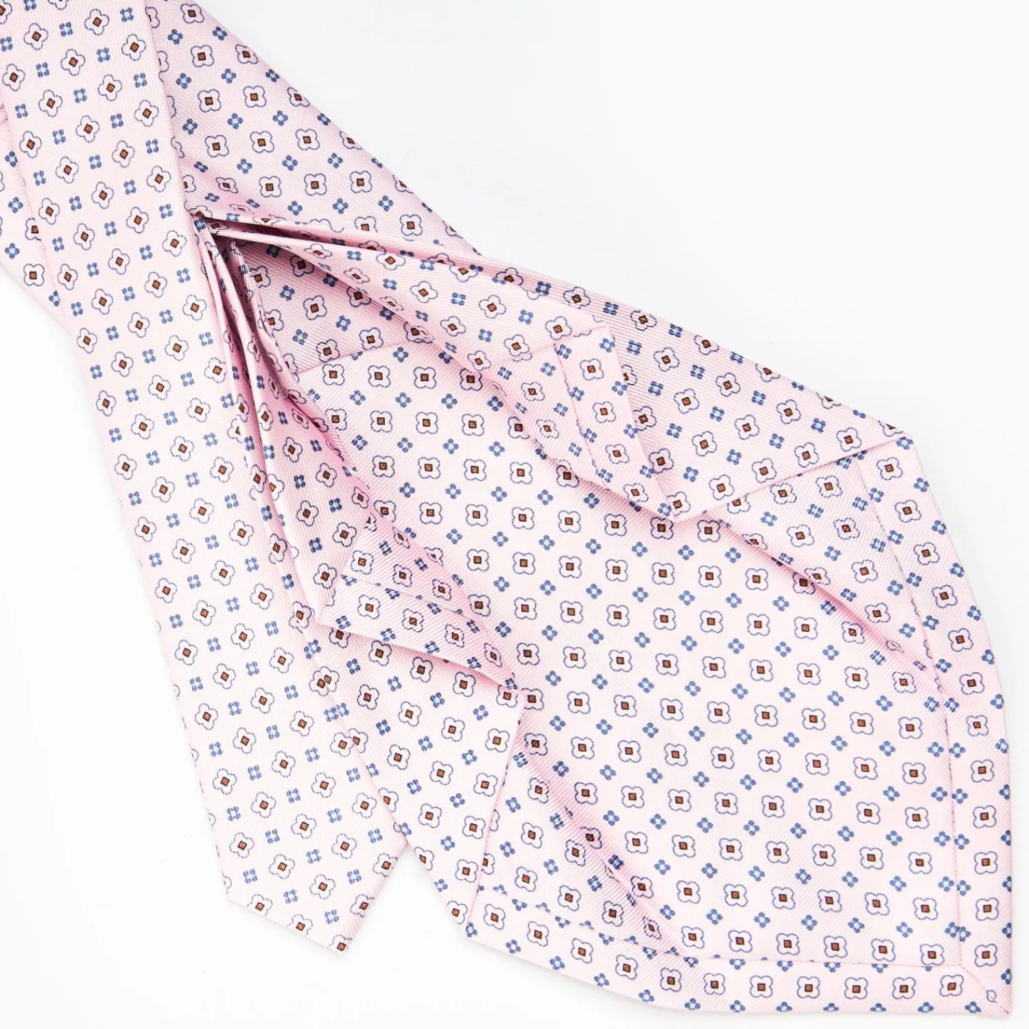 Pink 7 Fold Sartorial Silk Tie - Small Flower Pattern>E.Marinella Cheap