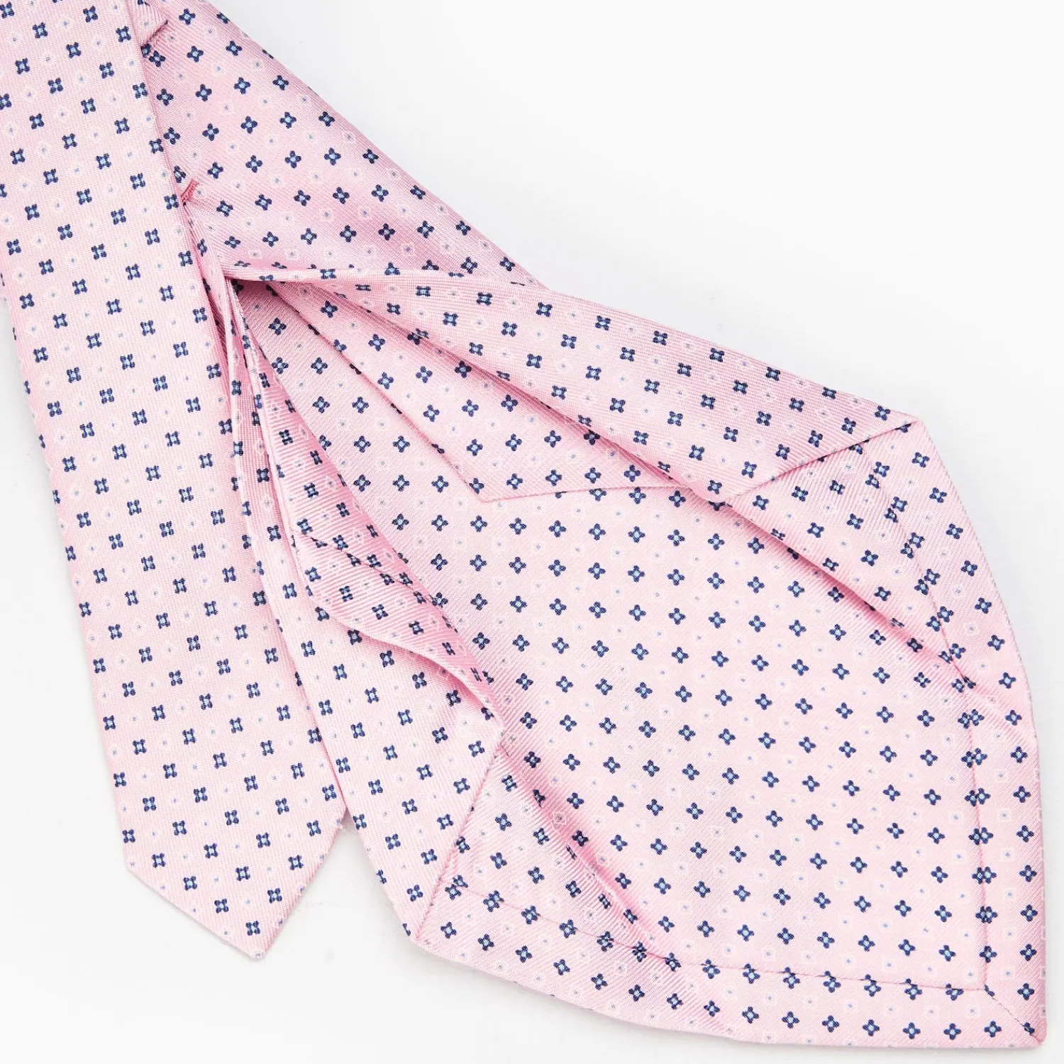 Pink 5 Fold Sartorial Silk Tie - Small Flower Pattern>E.Marinella Outlet
