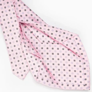 Pink 5 Fold Sartorial Silk Tie - Small Flower Pattern>E.Marinella Best Sale