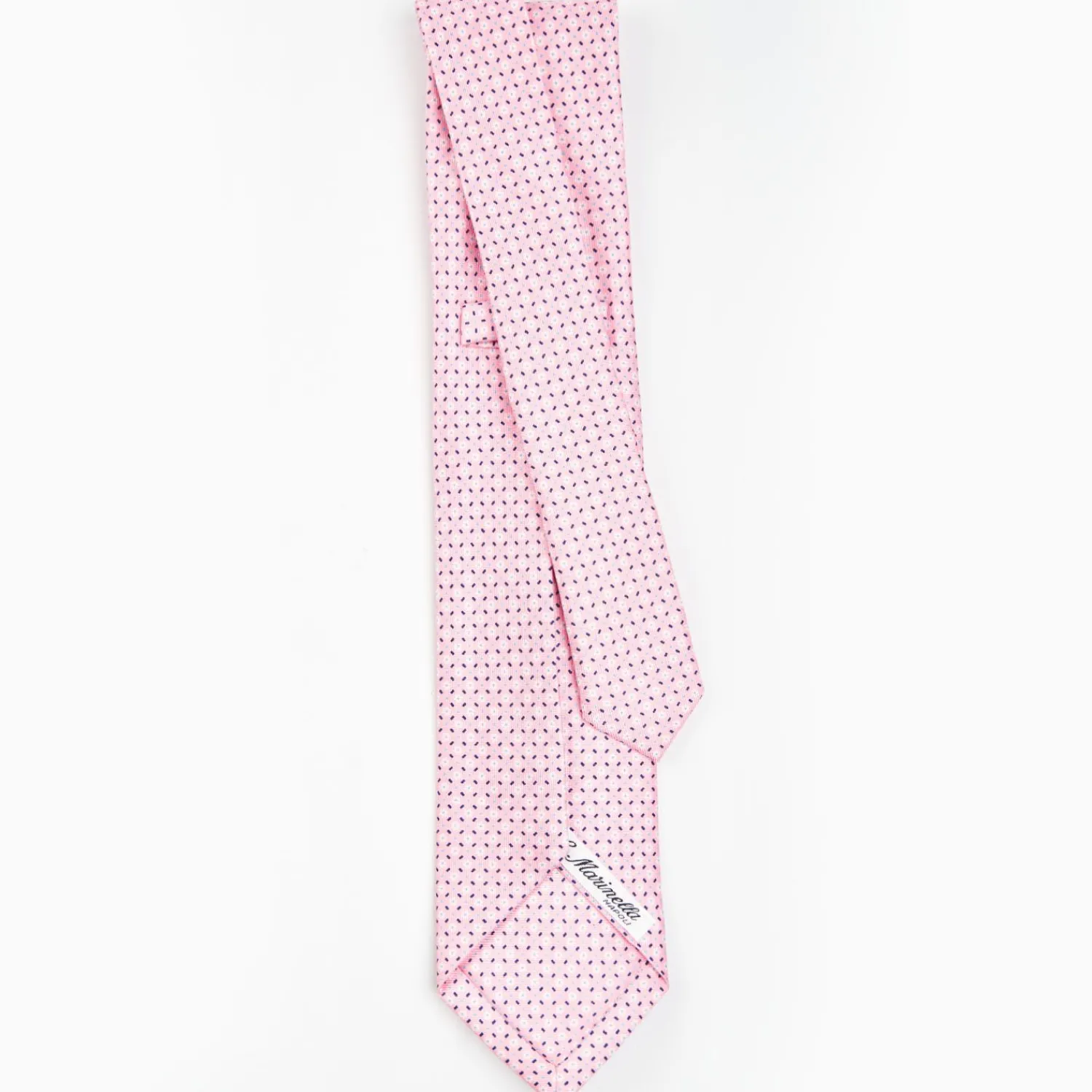 Pink 5 Fold Sartorial Silk Tie - Small Flower Pattern>E.Marinella Online