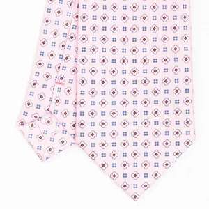 Pink Sartorial Classic Silk Tie - Small Flower Pattern>E.Marinella Online