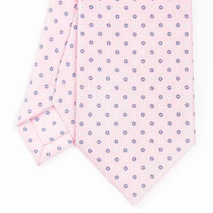 Pink Sartorial Classic Tie - Small Flower Pattern>E.Marinella Online