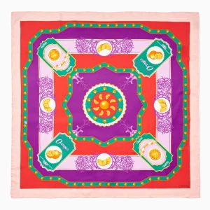 Pink Silk Scarf 90 - Orange Vibes>E.Marinella Discount