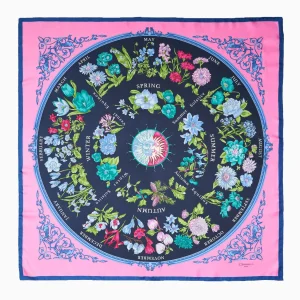 Pink Silk Scarf 90 - The Wheel Of Seasons>E.Marinella Fashion