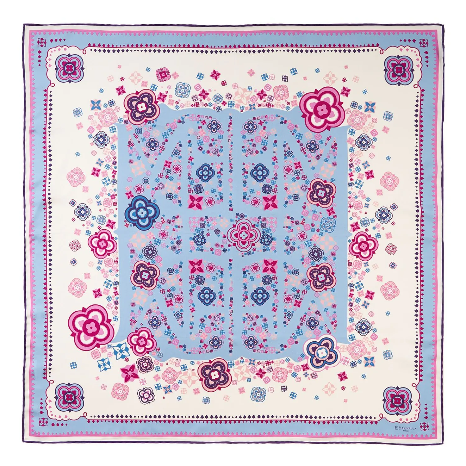 Pink Silk Scarf 90 - World Of Archivio Flowers 1961>E.Marinella Online