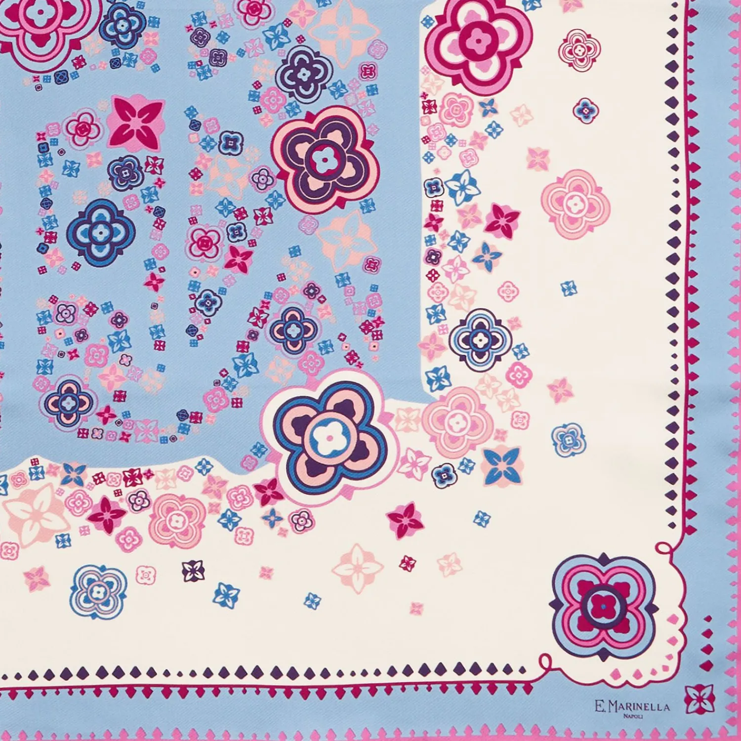 Pink Silk Scarf 90 - World Of Archivio Flowers 1961>E.Marinella Online