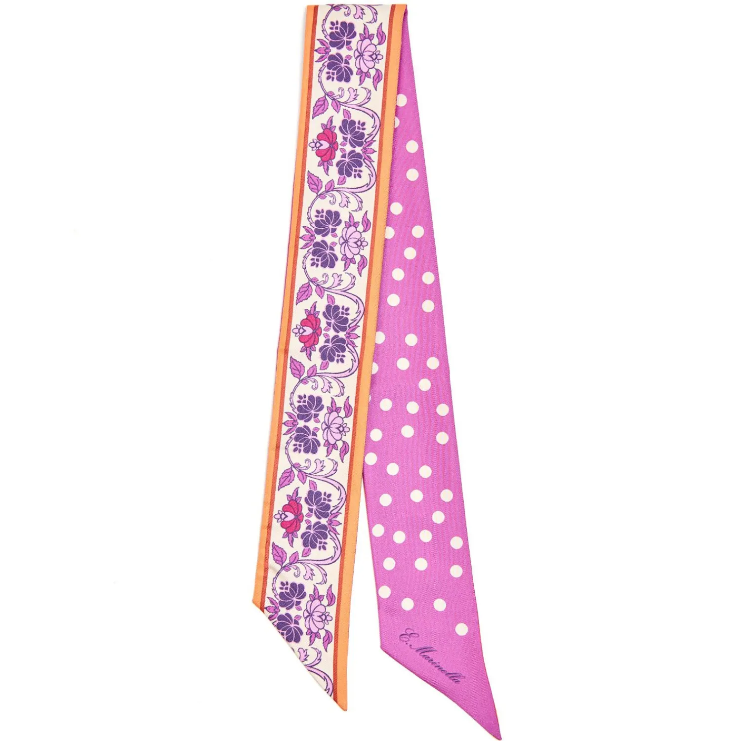 Pink Silk Twilly Mediterranean Vibes>E.Marinella Store