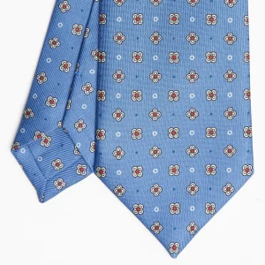 Powder Blue Sartorial Classic Silk Tie Large Flower Pattern>E.Marinella Cheap