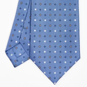 Powder Blue Sartorial Classic Silk Tie - Small Flower Pattern>E.Marinella Flash Sale