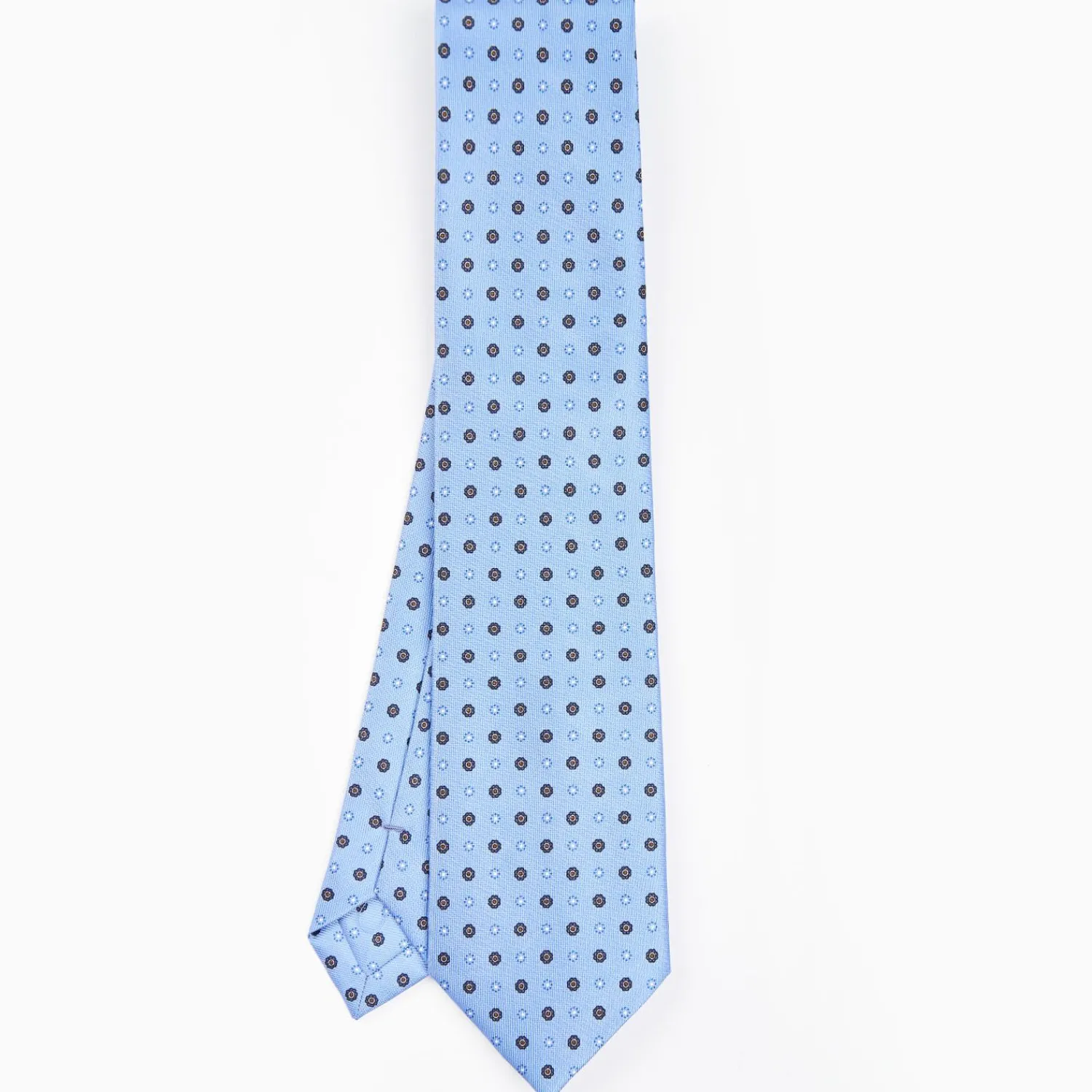 Powder Blue Sartorial Classic Silk Tie - Small Flower Pattern>E.Marinella Shop