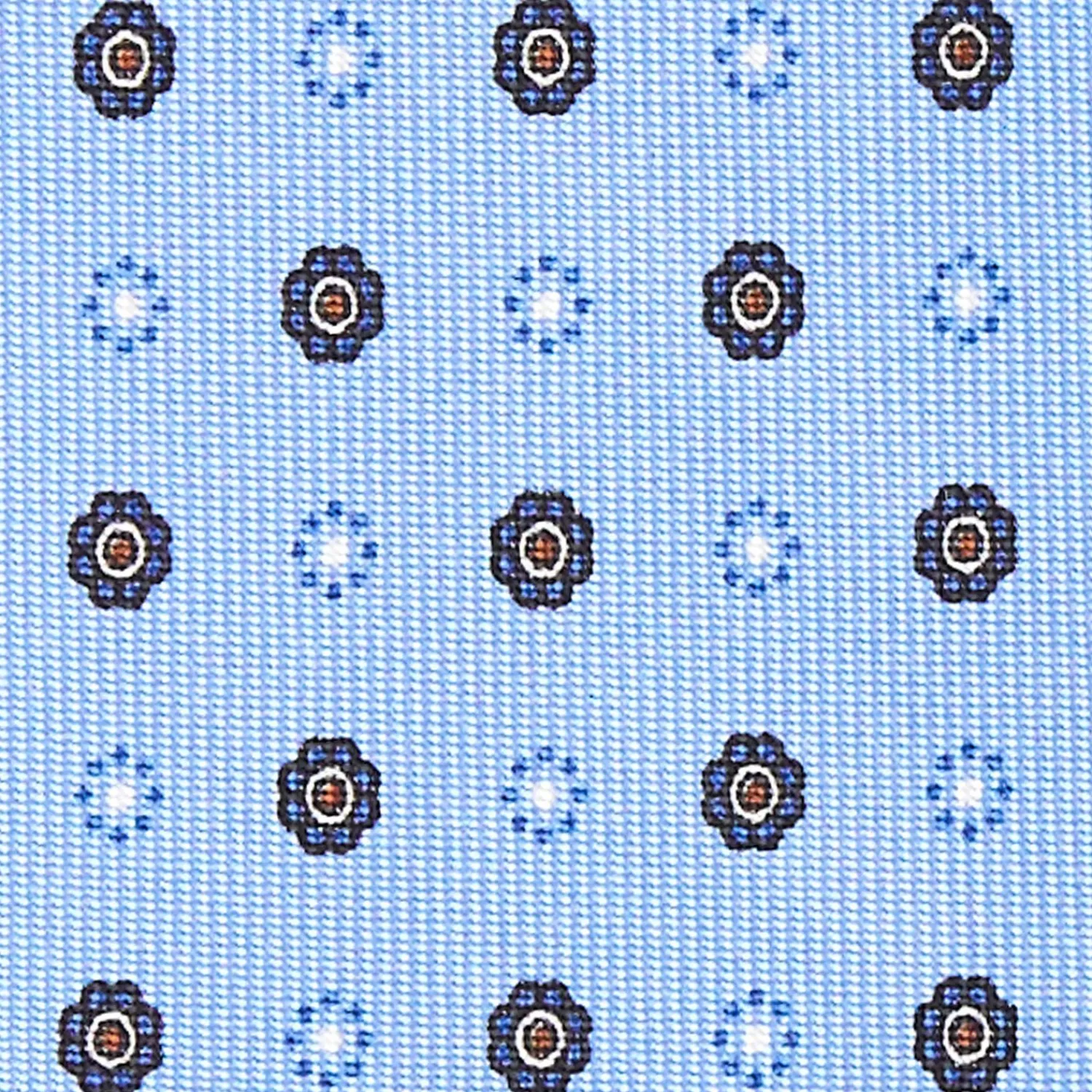 Powder Blue Sartorial Classic Silk Tie - Small Flower Pattern>E.Marinella Shop