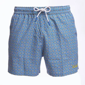 Powder Blue Swim Short - Large Flower Pattern>E.Marinella Clearance