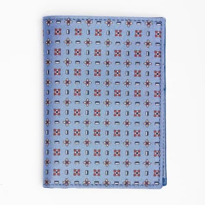 Powder Blue Vertical Wallet In Silk And Leather>E.Marinella Store