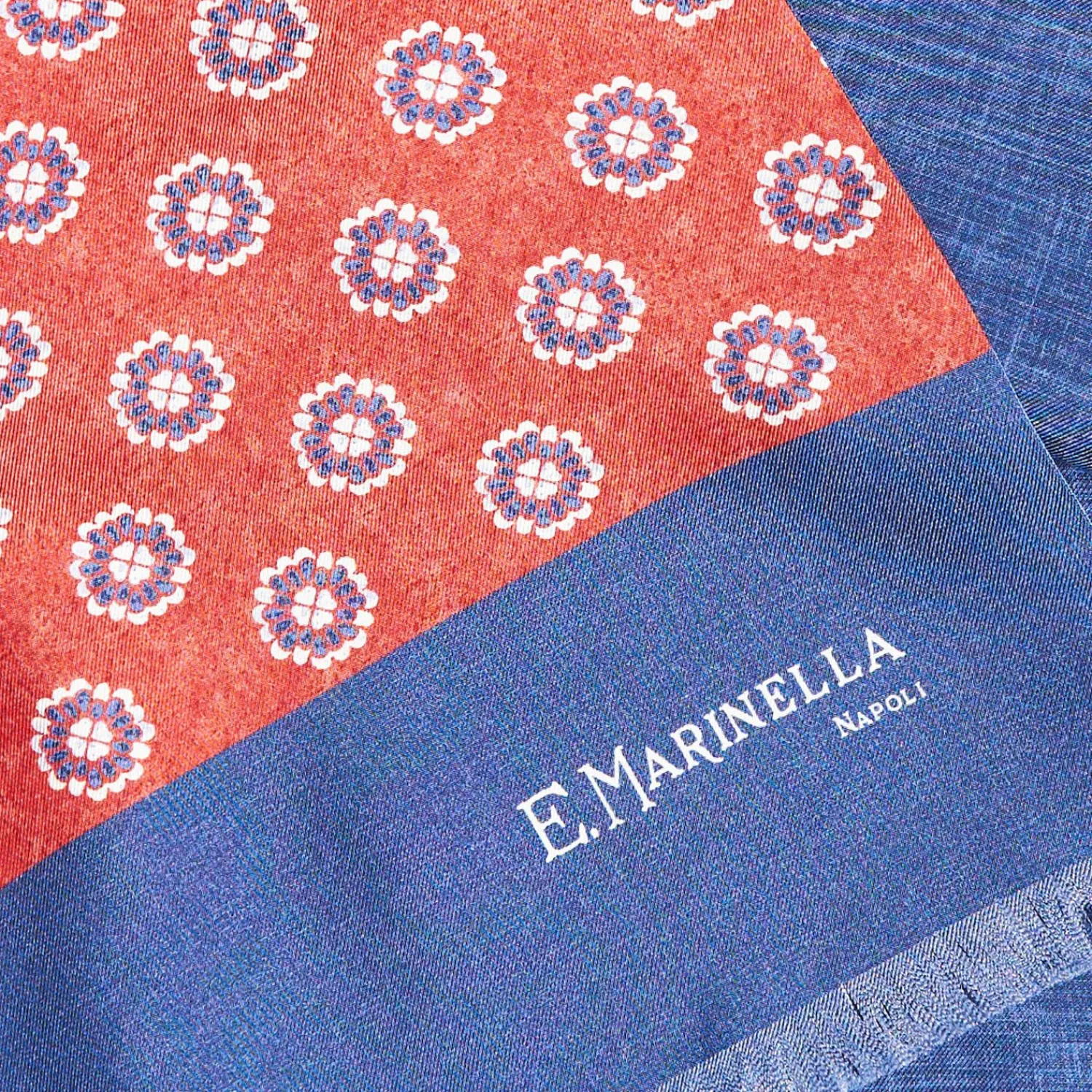 Red And Blue Double Silk Scarf>E.Marinella Discount