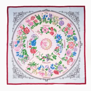 Red And Pink Silk Scarf 90 - The Wheel Of Seasons>E.Marinella Discount