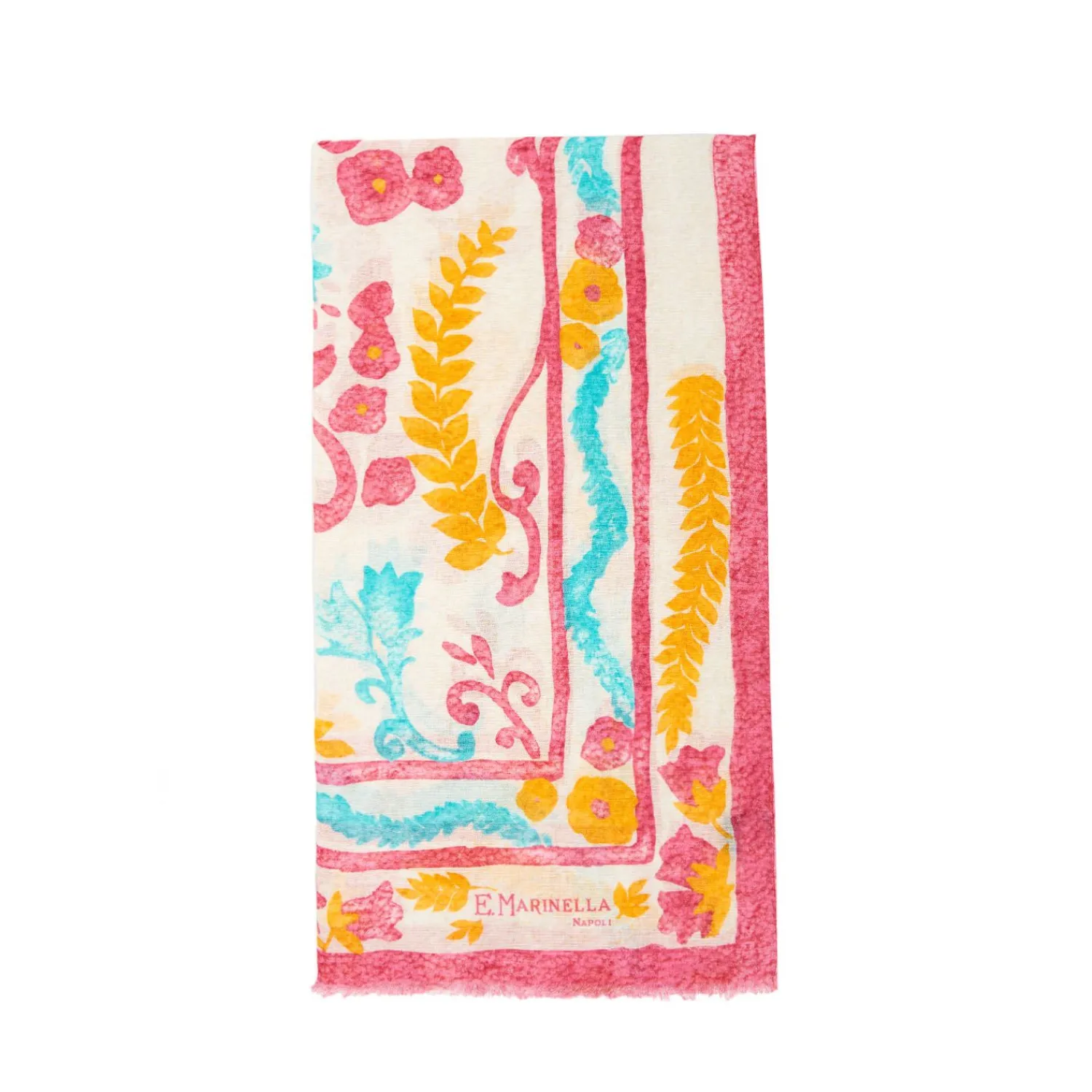 Red Cotton And Linen Scarf - Summer Vibes>E.Marinella Cheap