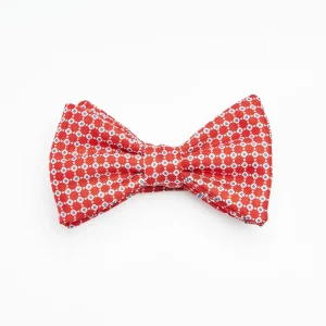 Red Pre-Knotted Silk Bowtie- Small Geometric Pattern>E.Marinella Flash Sale
