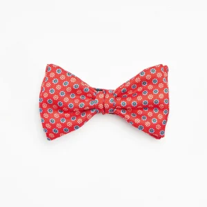 Red Pre-Knotted Silk Bowtie- Small Flower Pattern>E.Marinella Hot