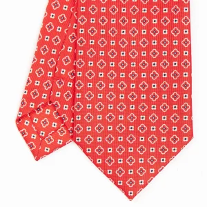 Red Sartorial Classic Silk Tie - Small Flower Pattern>E.Marinella Cheap