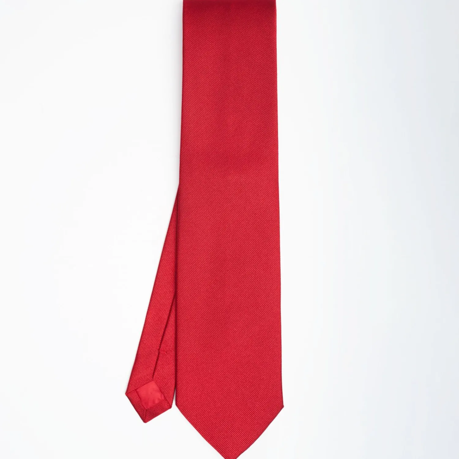 Red Sartorial Jacquard Silk Tie - Solid Color>E.Marinella Store