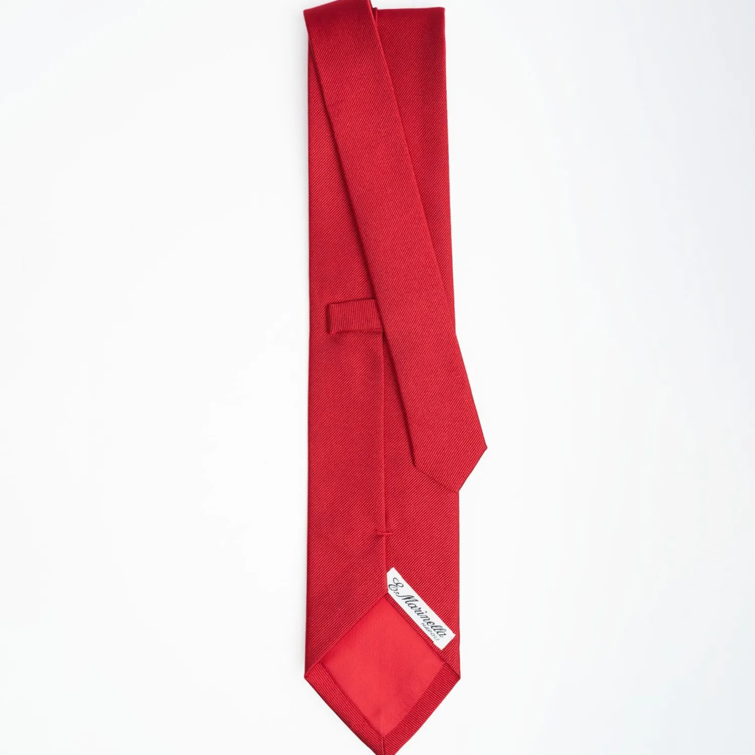 Red Sartorial Jacquard Silk Tie - Solid Color>E.Marinella Store