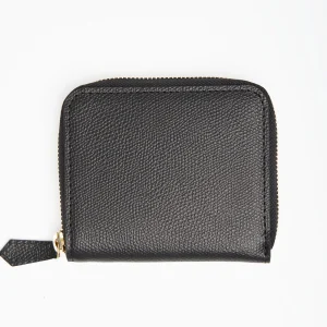 Small Black Hammered Leather Wallet>E.Marinella Shop