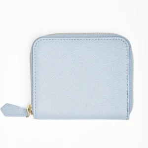 Small Light Blue Hammered Leather Wallet>E.Marinella Best