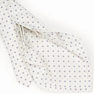 White 9 Fold Sartorial Silk Tie Small Flower Pattern>E.Marinella Clearance