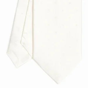 White Cerimonial Silk Satin Tie Polka Dot Pattern>E.Marinella Hot
