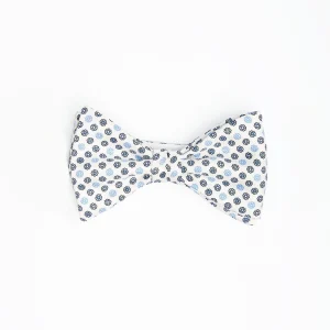 White Pre-Knotted Silk Bowtie - Small Flower Pattern>E.Marinella Cheap