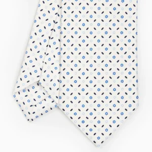 White Sartorial 7 Cm Silk Tie - Small Flower Pattern>E.Marinella Fashion
