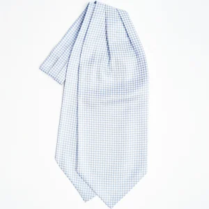 White Silk Ascot Tie Small Geometric Designs>E.Marinella Clearance