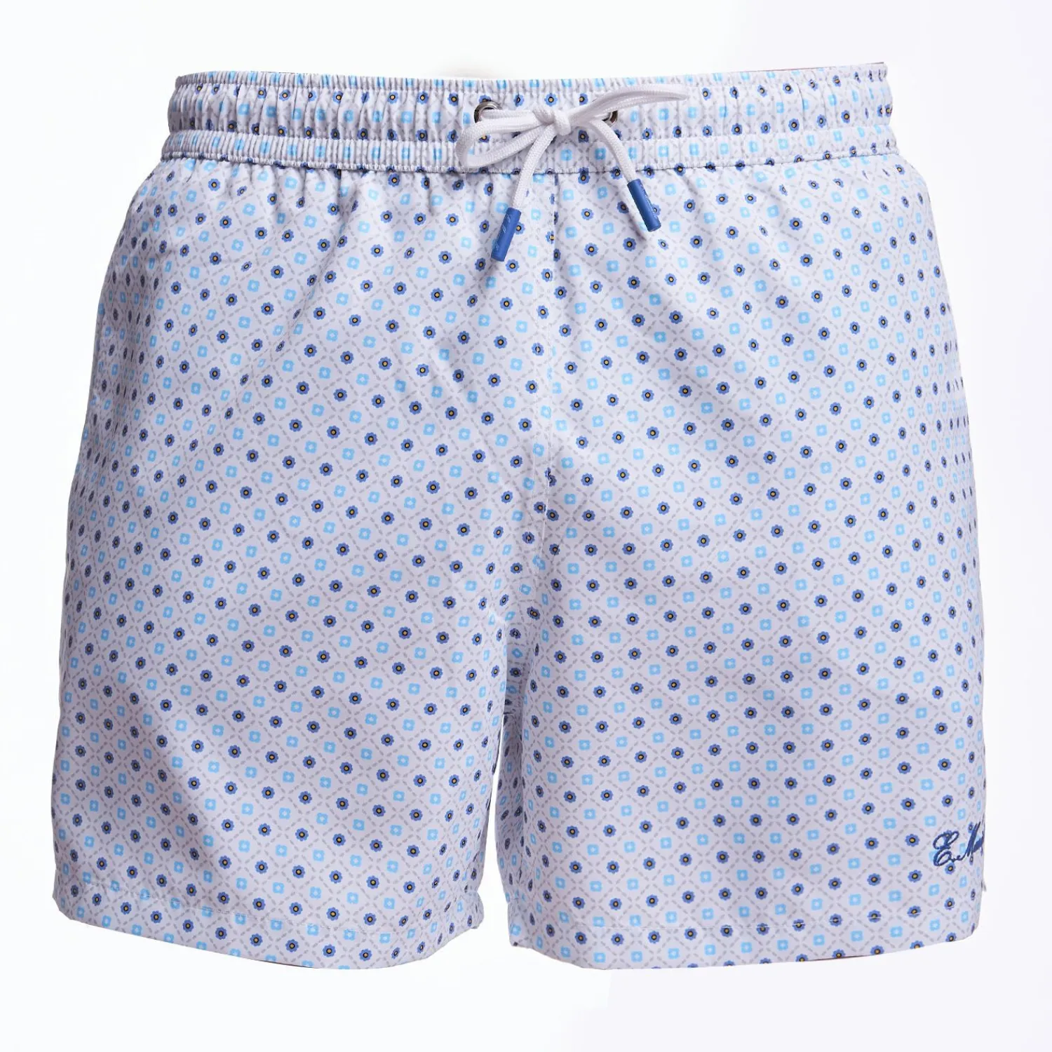 White Swim Short - Small Flower Pattern>E.Marinella Shop