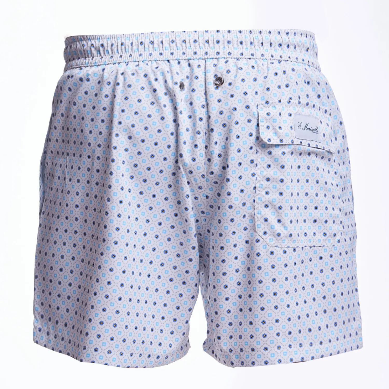 White Swim Short - Small Flower Pattern>E.Marinella Shop