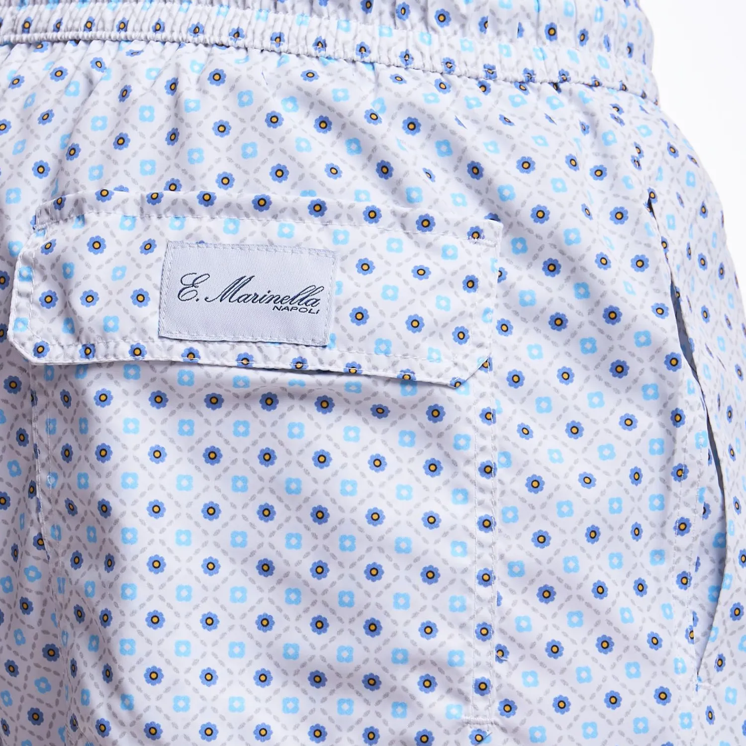 White Swim Short - Small Flower Pattern>E.Marinella Shop