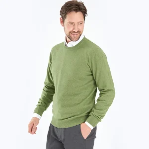Wool And Cashmere Crewneck Sweater - Light Green>E.Marinella Shop