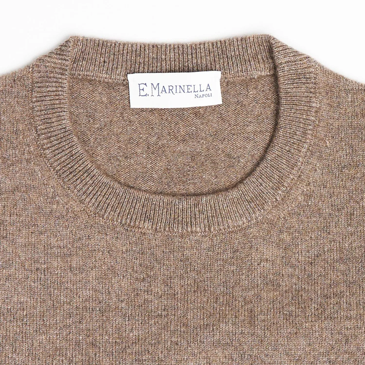 Wool And Cashmere Crewneck Sweater - Taupe Colour>E.Marinella Best Sale
