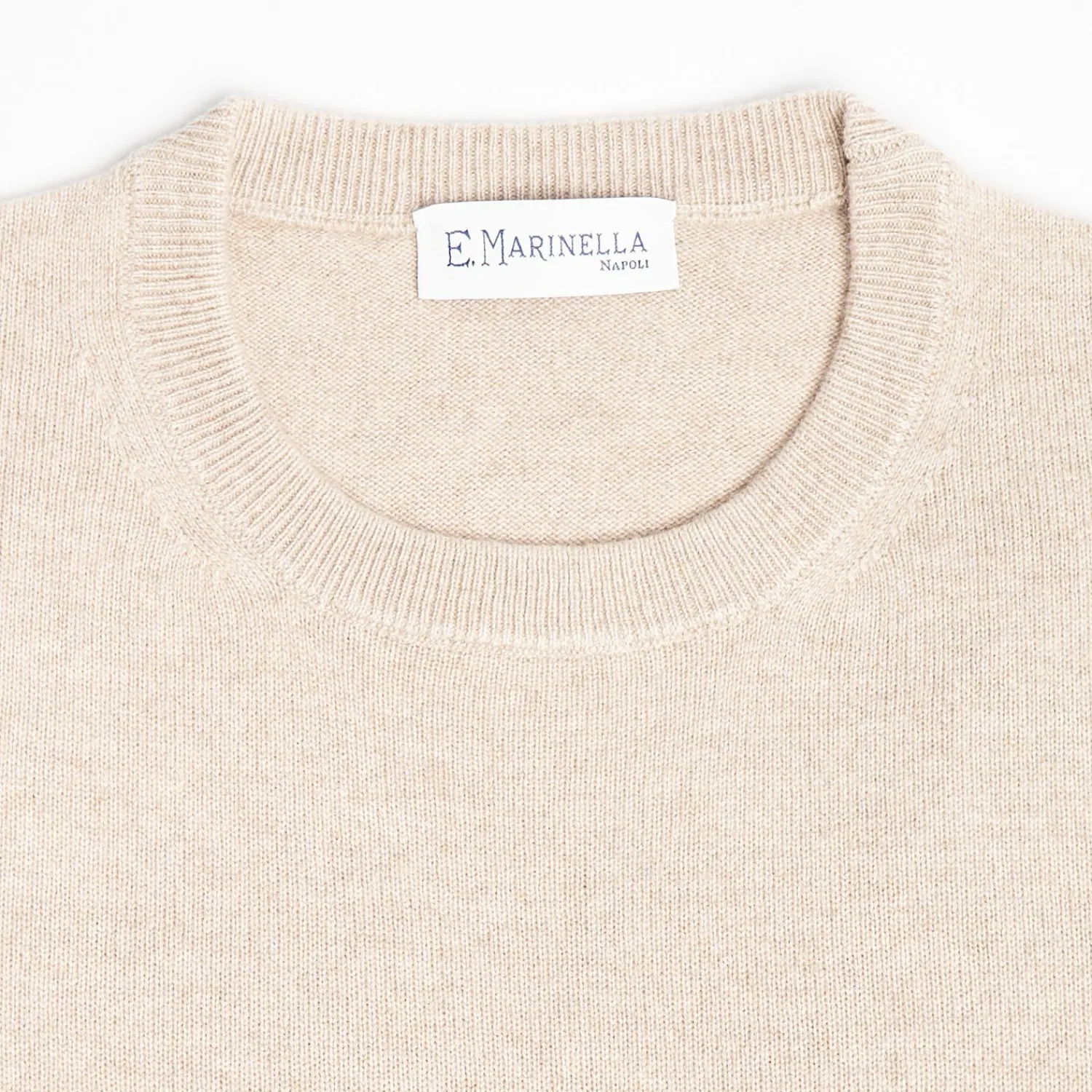 Wool And Cashmere Crewneck Sweater - Beige>E.Marinella Online