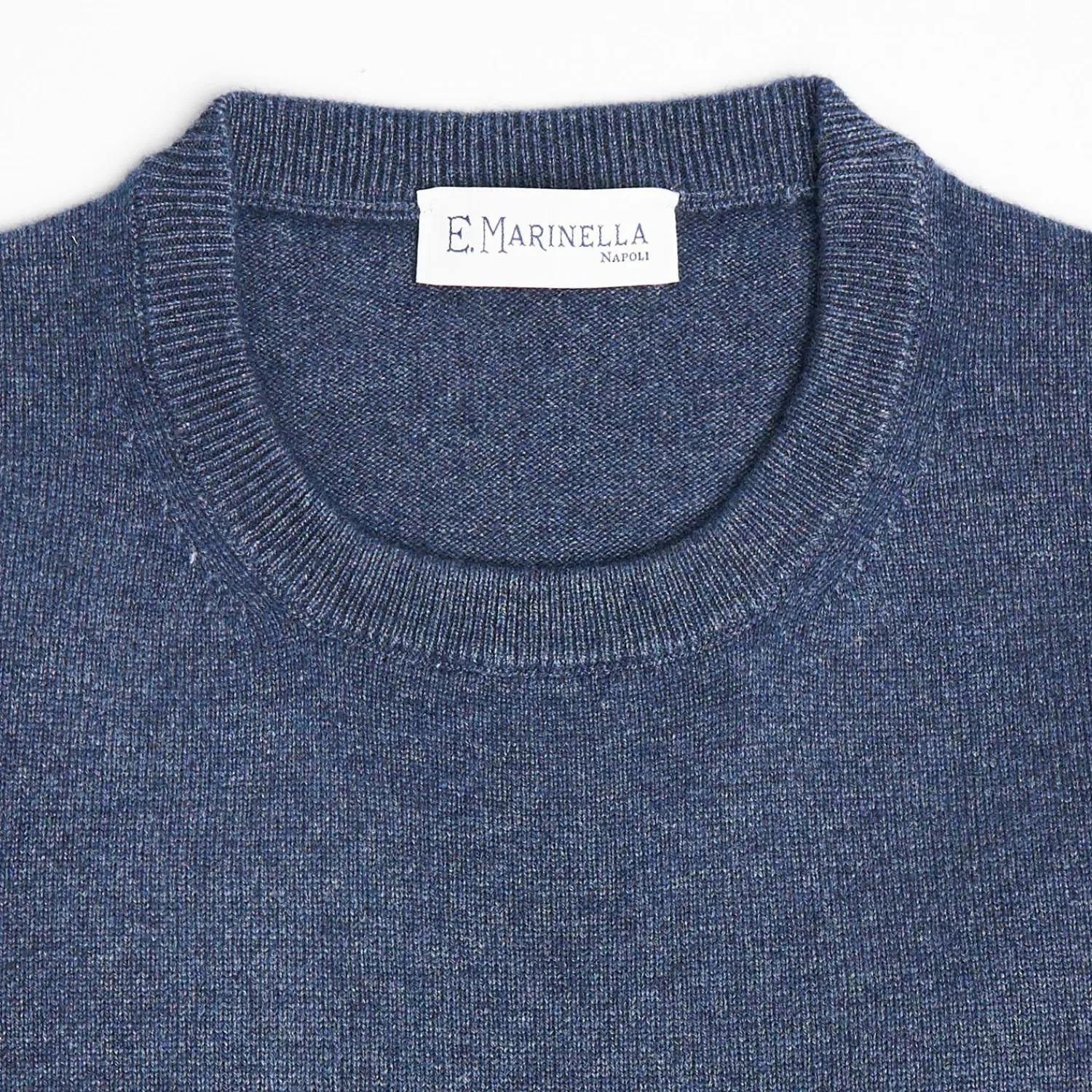 Wool And Cashmere Crewneck Sweater - Blue>E.Marinella Best