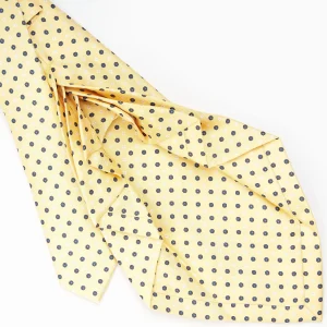 Yellow 9 Fold Sartorial Silk Tie Small Flower Pattern>E.Marinella Shop