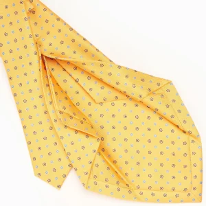Yellow 5 Fold Sartorial Silk Tie - Small Flower Pattern>E.Marinella Cheap