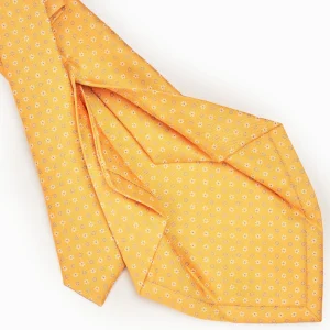 Yellow 5 Fold Sartorial Silk Tie - Small Flower Pattern>E.Marinella Hot
