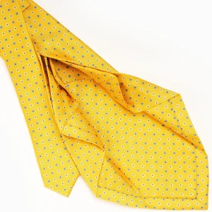 Yellow 7 Fold Sartorial Silk Tie - Small Flower Pattern>E.Marinella Discount