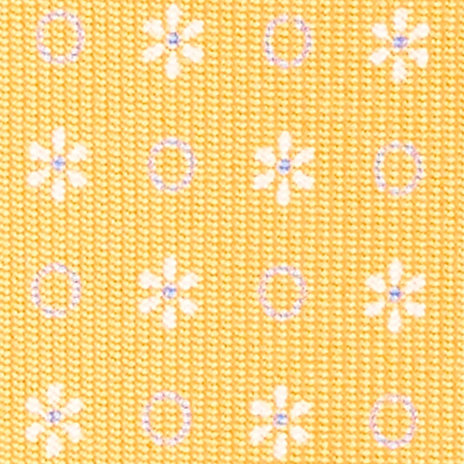 Yellow Extra Long Silk Tie - Small Flower Pattern>E.Marinella Store