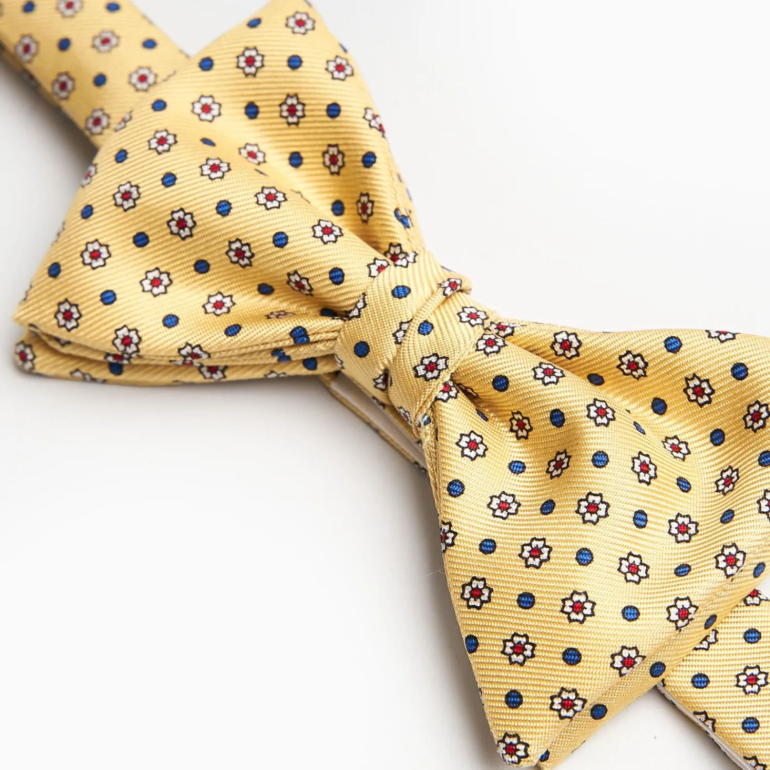 Yellow Pre-Knotted Silk Bowtie - Small Flower Pattern>E.Marinella Discount
